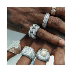 Iced Out Ronde Vvs Moissanite Diamond Lion Face Ring 10k Geel Goud Aanpassen Hip Hop Sieraden Trouwringen