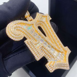 Vvs Iced Out VVS Moisanite Diamond 925 STERLING Silver Custom Rapper Pendant Pendant Moisanite Hip Hop JewelryDesigner Bijoux