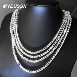 Iced out tennisketen ketting 3 mm 5 mm mannen hiphop 1 rij strass choker kettingen kristal voor mannen punk sieraden kerstcadeau