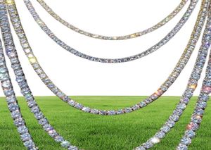 Iced tennisketens 1 rij heren kettingen goud verzilverde luxe mode kunstmatige diamanten strass bling hiphop sieraden 7051649