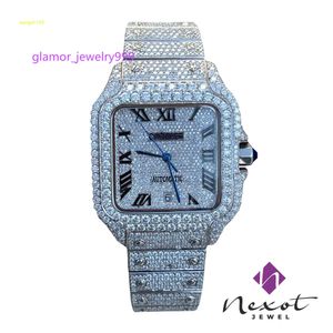 Iced Out Tester Pass VVS Gold de haute qualité Sier Hip Hop Men Moisanite Diamond Wrist montre