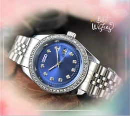 Iced Out Three Stiches Designer Watch Hip Hop Womens Mens Mens Calendar Quartz Mouvement Corloge TOUT LE CRIME CRIME DATE HEUR DATE HEUR BRACEAUX CADEAUX ANNIVERSAIRE