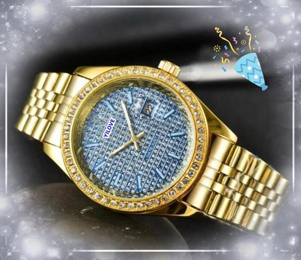 Iced Out Three Stiches Watch Hip Hop Womens Mens Mens Calendar Quartz Movement Mouveau Business Famme Day Hour Hour Chain Bracelet Watchs First Star Choice Cadeaux