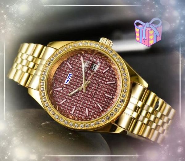 Iced Out Three Stiches Watch Hip Hop Womens Mens Mens Calendar Quartz Movement Mouveau Business Famme Day Date Hour Hiny Starry Cool Watches First Star Choice Cadeaux