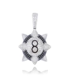 Collier pendentif de billard à 8 balles, inspiré de Trippieredd, avec corde, menton, chaîne de Tennis, bijoux Hip hop, 8643245