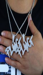 Iced out twee kleuren plug brief hanger verharde hoge kwaliteit kubieke zirkoon hip hop ketting ketting mannen039s jongen rock sieraden groothandel7909413