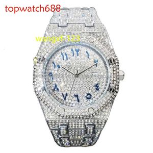 Iced Out Vvs Moissanite Automatische beweging Handgemaakte heren Volledig ijs uit Diamond Hip Hop Watch