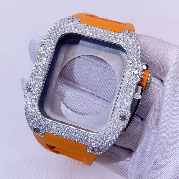 Iced out Vvs Moisanite Diamond Hip Hop Hip Hop Made Rubber Watch Match Match Made