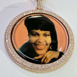 Glacé VVS Moissanite Photo mémoire Hip Hop bijoux argent Sterling personnalisé pendentif passe testeur