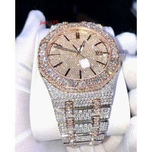 Relojes Iced Out VVS Moissanite, movimiento automático de diamantes, reloj de Hip Hop hecho a mano de lujo con diamantes completamente helados