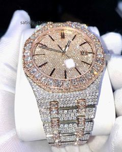 Iced Out VVS Moissanite horloges diamant automatische beweging luxe handgemaakt volledig ijs uit diamant hiphop horloge