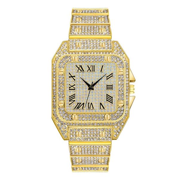 Montre glacée pour femmes hommes Bling Bracelet diamant montres à Quartz étanche unisexe élégant luxe Couple cadeau pour amoureux