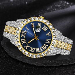 Iced Out Horloge Mannen Luxe Merk Volledige Diamond Heren Horloges AAA CZ Quartz Heren Horloge Waterdicht Hip Hop Mannelijke klok Cadeau voor Mannen 231228