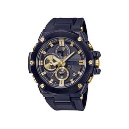 Reloj Iced Out Reloj deportivo de cuarzo para hombre de alta calidad Todas las manecillas pueden operar PU con esfera grande Hora mundial Reloj de roble B100 resistente al agua