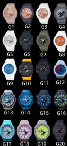 Iced Out Watch Sports Digital Quartz Men's Watch Full Fonction Time World Time LED AUTO HALLING LETHER LETHER WATER RESPIRANT 2100 Série 2100