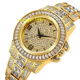Iced Out Horloge Dames Luxe Merk goud Vol steen Reloj Para Mujer Dameshorloges Online Hip Hop Diamond horloges