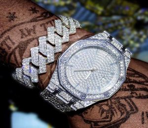 Iced Out Femmes regarde Bracelet Gold Ladies Luxury Luxury AAA RHINATONE CUBAN LINK CHAMP Watch Bling Jewelry 2208216808010