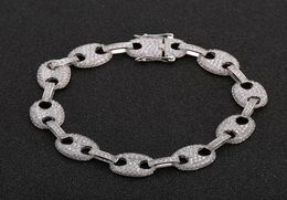 Bracelet de chaîne de perle zircon glacée