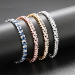 Bracelet de tennis zircon glacé pour femmes bracelets en cristal de luxe pour hommes chaîne de mains hippie accessoires à la mode
