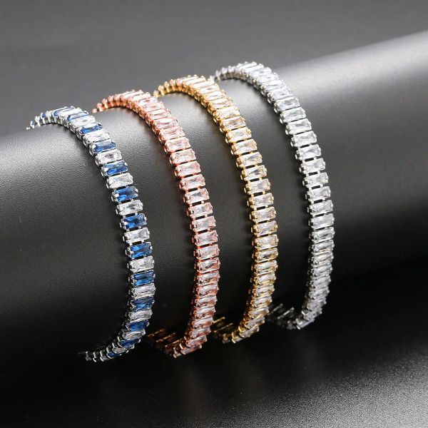 Bracelet de tennis zircon glacé pour femmes bracelets en cristal de luxe Chaîne de main masculine Hippie Accessoires Trendy Gifts bijoux H167