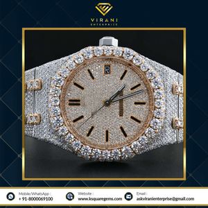 Iced premium kwaliteit antiek volledig uit horloge VVS Clarity Moissanite bezaaid diamanten horloge luxe roestvrijstalen horloge voor heren112233