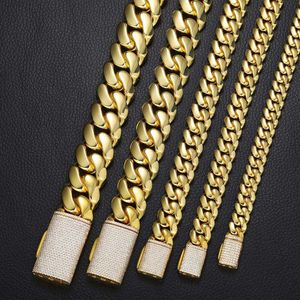 Iceman Sieraden 12mm-20mm Diamond Lock Link Gold Plating Chain Cubaanse Ketting Sieraden 10 Gram Goud Cubaanse Link Chain ontwerpen