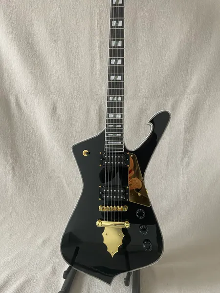 Iceman Paul Stanley utiliser Style noir guitare électrique Pickguard corps d'ormeau reliure matériel chromé