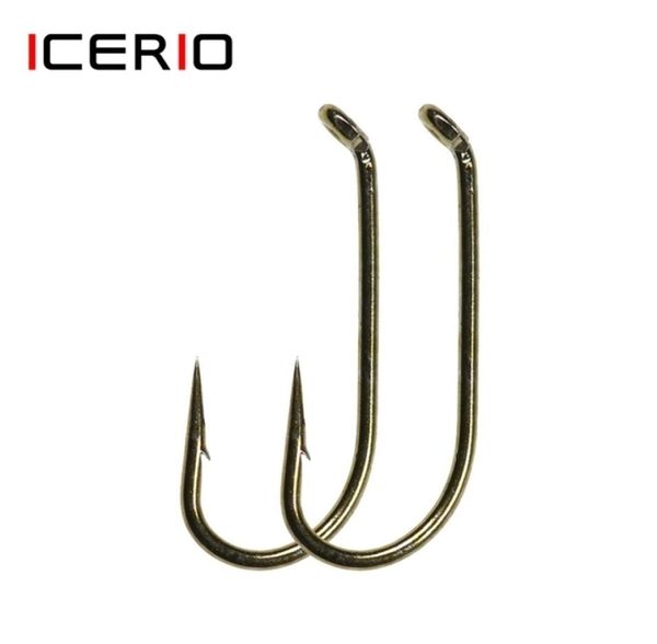 ICERIO 5001000 Uds anzuelo para atado de moscas seco húmedo Ninfa Camarón Caddis Pupa Streamer anzuelo de acero al carbono anzuelo estándar para moscas 2201108441526