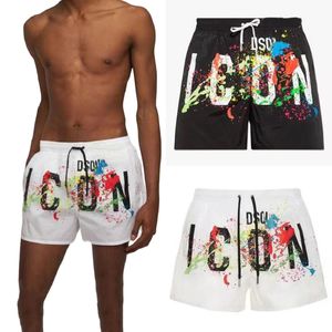 ICON DSQ 2 Brands Hommes Marques Shorts de Plage Mode Classique Designer Graffiti Imprimer Pantalon de Plage Tendance Été Respirant Séchage Rapide Mince Pantalon de Sport Décontracté