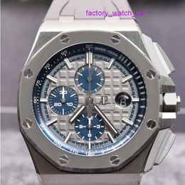Icónico reloj de pulsera AP Royal Oak Offshore Series 26400IO OO.Reloj de pulsera transparente con espalda deportiva de moda para hombre de aleación de titanio