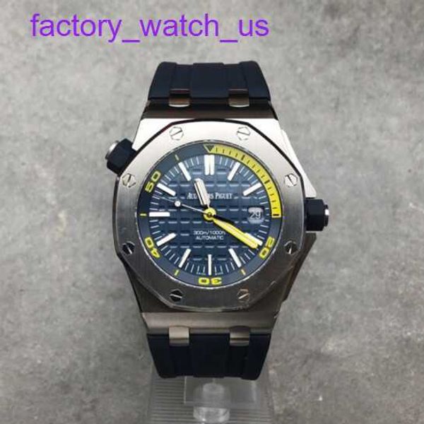 Iconic AP Wristwatch Royal Oak Series Offshore Série Blue Plate Rubber Band Automatic Mechanical Mens Precision Steel Material Diamètre 42mm Luxury Watch