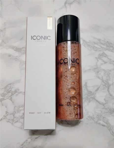 Iconic London Prep Set Glow Setting Spray Surligneur longue durée bronze 120 ml 4 couleurs livraison gratuite