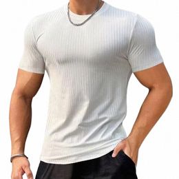 Icool Deportes para hombres Camiseta sin mangas Mangas cortas Entrenamiento Medias musculares Secado rápido Sudor Absorpti Camiseta Baloncesto Fitn r6sT #