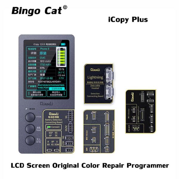 ICopy Plus 2.1 Reparación de batería con sensor de luz de tono verdadero para teléfono celular 7 X XS Max XR 11promax Vibrate Read/Write/Edit Recovery Programmer Tool