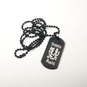 ICP Black Rvs Leger Dog Tag Charms Hanger Family Juggalo Hatchetman Ketting Ketting voor Mens Dames 24 ''