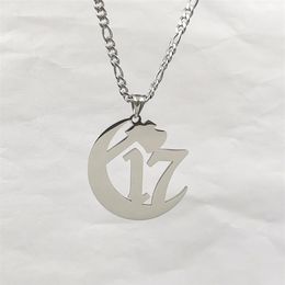 ICP Capítulo grande 17 Ouija Macc Juggalo Colgante Charms Acero inoxidable NK Collar de cadena curva 4 mm 18-32 pulgadas Plata270c