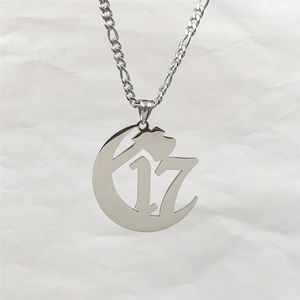 ICP grand chapitre 17 Ouija Macc Juggalo pendentif breloques en acier inoxydable NK chaîne gourmette collier 4mm 18-32 pouces Silver3037