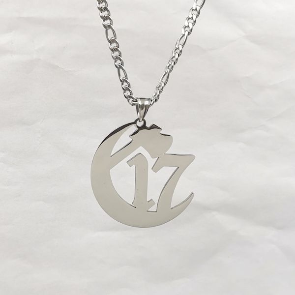 ICP Capítulo grande 17 Ouija Macc Juggalo Colgante Charms Acero inoxidable NK Collar de cadena curva 4 mm 18-32 pulgadas Plata2901