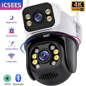 ICsees Dome Bewakingscamera 4K Dual Lens PTZ Outdoor Draadloze Wifi Beveiliging Menselijk Detecteren Ondersteuning NVR VMS