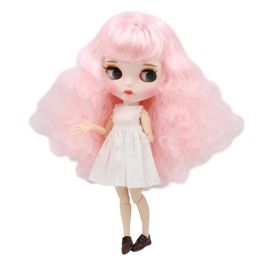 ICY DBS Blyth Doll 1/6 BJD OB24 Union Pink Hair African Hair 30cm Nude Doll White Skin Super Black Skin Girl Girl 240429