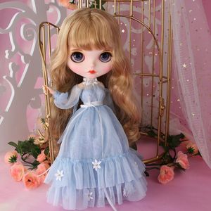 Icy DBS Blyth Doll 16 BJD Blue Princess Flower Robe Anime Vêtements 240131