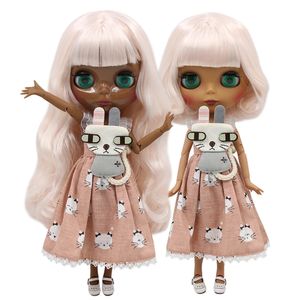 ICY DBS Blyth Doll 16 bjd ob24 toy joint body pale pink mix white hair 30cm anime girls 240129