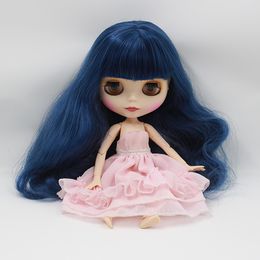 ICY DBS Blyth Doll 19 CORPS JOINT 30cm BJD Doll Finied peint à la main Cheveux bouclés bleus avec Bangs Doll Gift For Girl