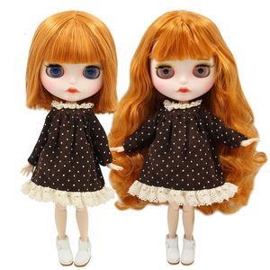 ICY DBS Blyth Doll bjd cuerpo articulado pelo naranja cara mate 16 juguete BL0145 30cm niña regalo anime 240111