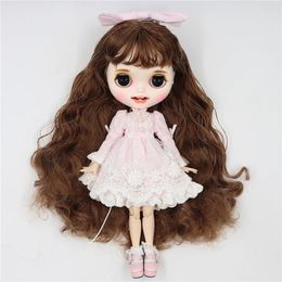ICY DBS BLYTH Doll Licca Body Lace Robe Bow Knot Pink Green Princess Suit Anime Tenues 240515
