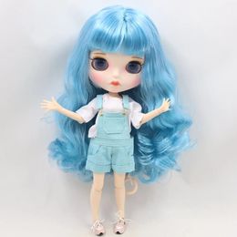 ICY DBS Blyth Doll No BL6227 Cabello azul Labios tallados Cara mate Cuerpo conjunto 16 bjd ob24 anime girl 240311