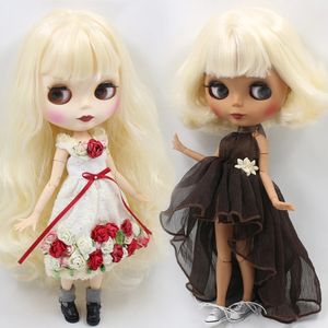 ICY DBS Blyth Doll NoBL340 cheveux blonds ondulés visage mat 16 bjd Ob24 Anime Girl 240311