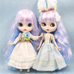 ICY DBS Blyth pop witte huid donkere gezamenlijke lichaam aangepaste blauw haar roze mat gezicht 16 bjd speelgoed anime meisjes 240129