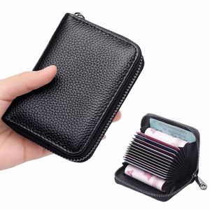 Titulaires de cartes d'identité Cartes de bus de crédit bancaire Couverture Anti Demagnetizati Coin Pouch Portefeuilles Sac Busin Zipper Card Holder Organisateur j7VQ #