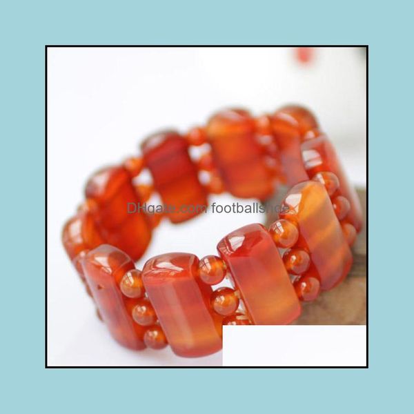 Id, Bracelets d'identification Bijoux - Style Boutique Identifications Ligne de main en agate rouge, Modèles de mode pour hommes et femmes Drop Delivery 2021 C